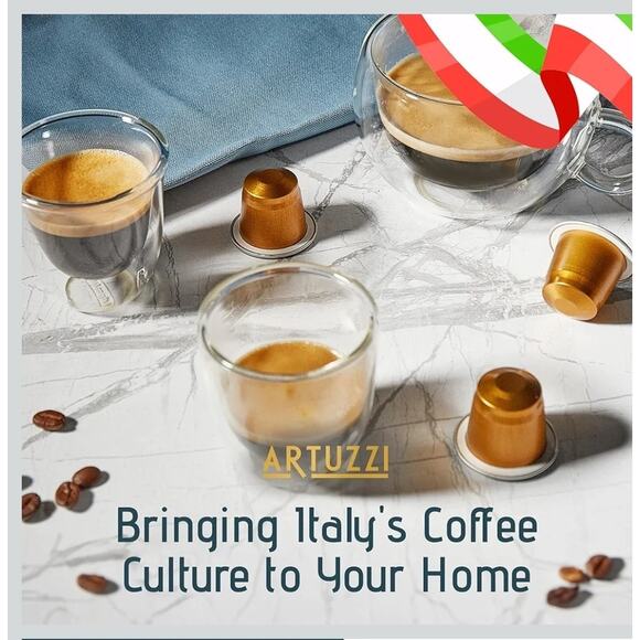 Artuzzi 40ct Decaf Espresso Aluminum Pods For Nespresso, 100% Arabica Italian - Picture 3 of 4